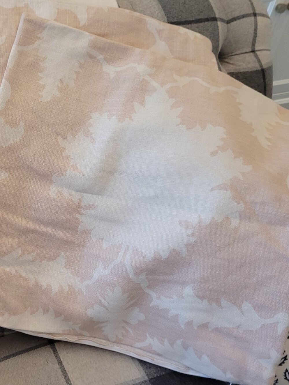 Custom Linen Pillow Covers Set 4 - Blush Pink/Creamy White